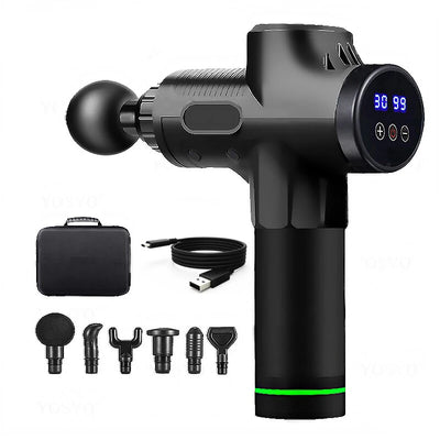 Fascial Massage Gun Electric Percussion Pistol Massager Body Neck Back Deep Tissue Muscle Relaxation Pain Relief Fitness