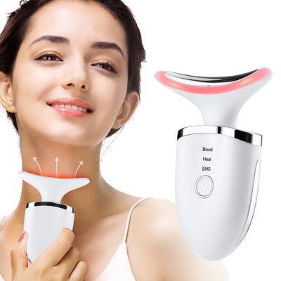 Electric Neck Beauty Massager 3 Colors LED Photon Therapy anti Wrinkle Remove Lifting Massager Skin Tighten Reduce Double Chin