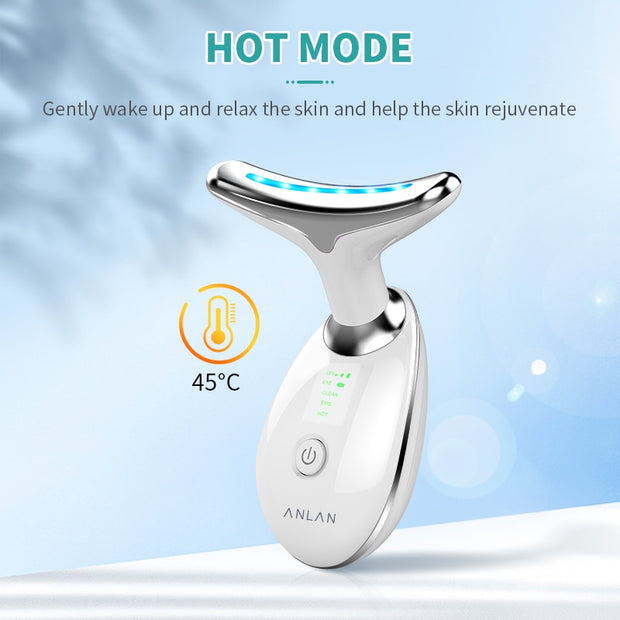 ANLAN Neck Face Beauty Device 3 Colors LED Photon Therapy Skin Tighten Reduce Double Chin anti Wrinkle Remove Skin Care Tools