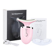 Electric Neck Beauty Massager 3 Colors LED Photon Therapy anti Wrinkle Remove Lifting Massager Skin Tighten Reduce Double Chin