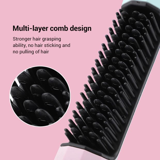 2 in 1 Hair Straightener Brush Professional Hot Comb Straightener for Wigs Hair Curler Straightener Comb Styling Tools